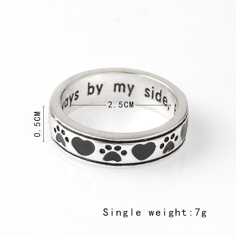 Pet Dog paw footprints Ring