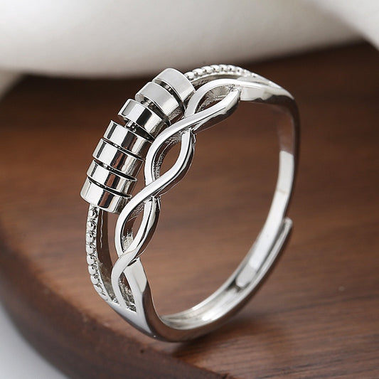 Spiritual Circle Ring Rotatable Ring Fashion Cross Multi-Layer Anti-Crush Anxiety Ring Opening Ring