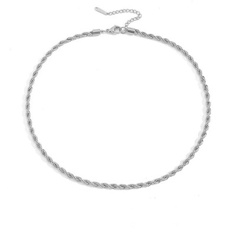 New Necklace 3mm/4mm Twist Chain Necklace Stainless Steel Necklace