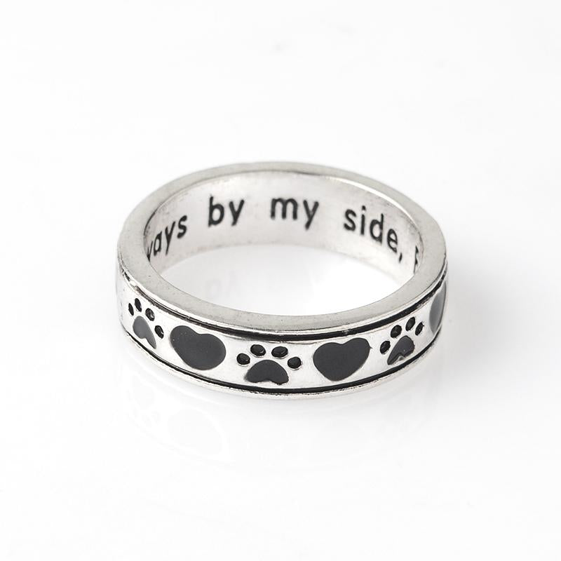 Pet Dog paw footprints Ring