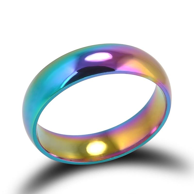 Men Women Rainbow Colorful Ring